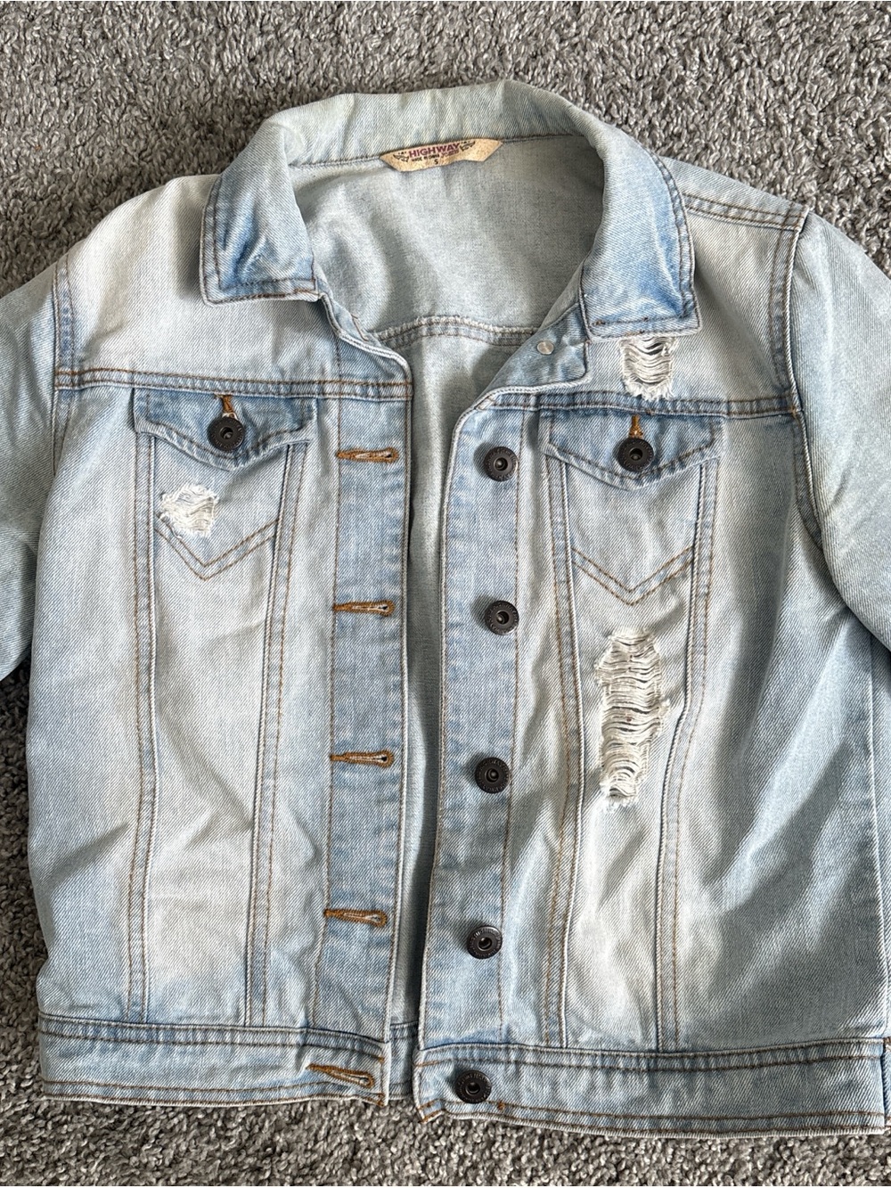 Light Wash Distressed Denim Jacket - Women’s